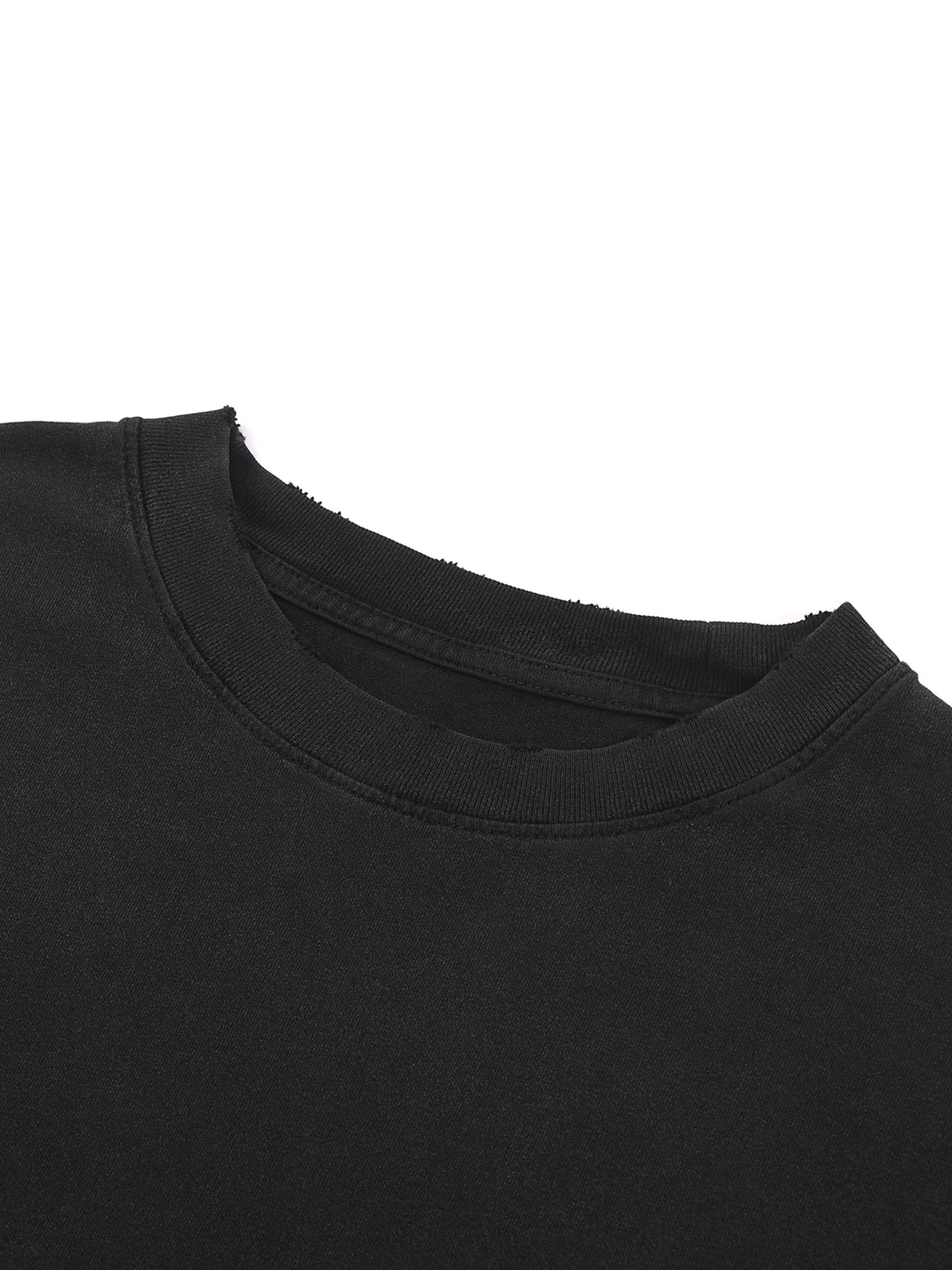 "Forgive Me Please" - Snow Washed Raw-Hem T-Shirt