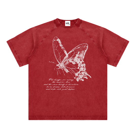 "Life" - Vintage Washed Raglan Cotton T-Shirt