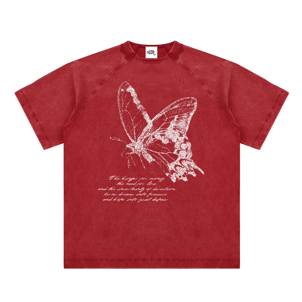 "Life" - Vintage Washed Raglan Cotton T-Shirt