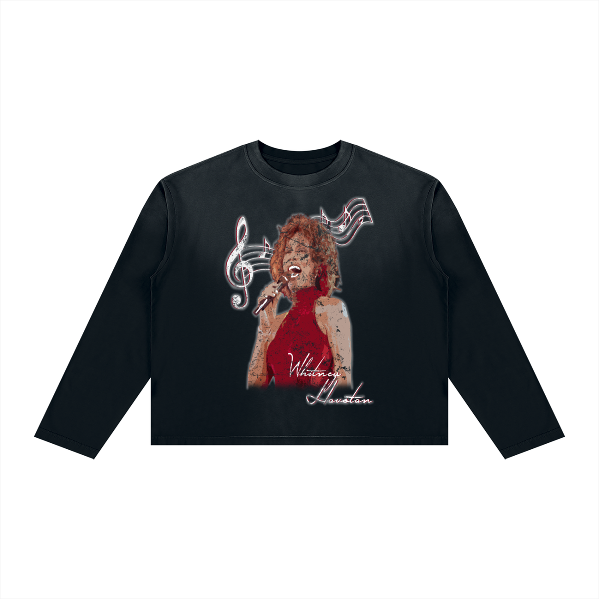 Whitney Houston - Sunfade Long Sleeve T-Shirt